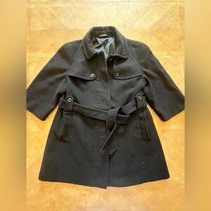 GAP Black Tailored Pea Coat – Size L